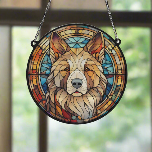 Akita Stained Glass Effect Suncatcher